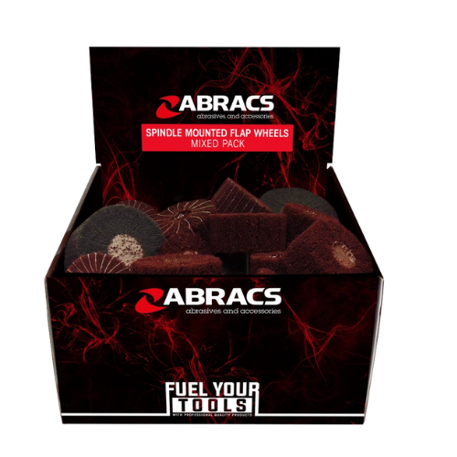 Abracs Spindle Mounted Wheels Flap Wheels, 36Pcs Mixed Display - Pack of 1, FWNWDISP36