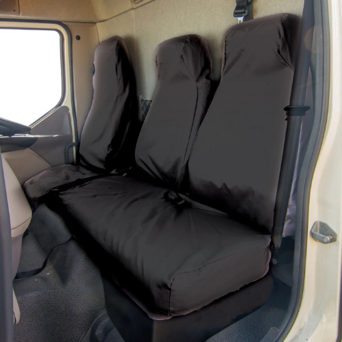 Seat Cover For Iveco Eurocargo Front Set Driver with Fixed Seatbelt & Double Seat, Town & Country - MERT05BLK+DAF02BLK
