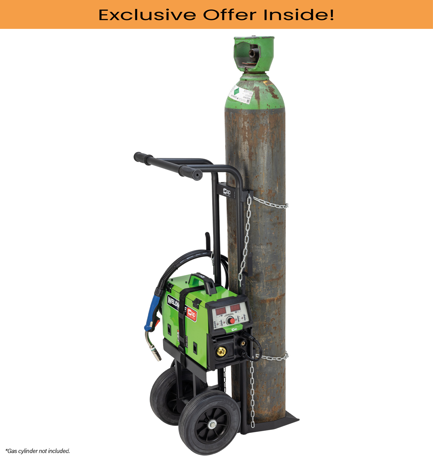 SIP 05734 TROLLEY WELDMATE PRO 200A MIG,ARC,TIG Synergic Welder with Trolley Package