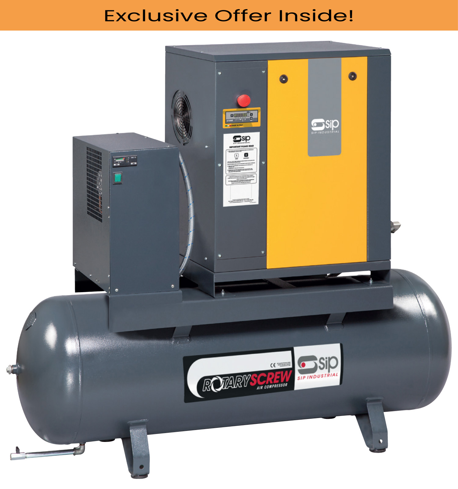 SIP 06303TRONIC 5.5-10-270ES Screw Compressor, Tank Capacity - 270 Litre, Max. Air Pressure - 10 Bar