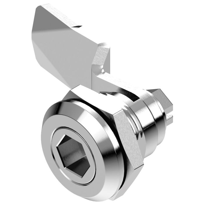Quarter Turn Lock 10mm Female Hexagon Insert with 18mm Grip Height Black Textured Powder Coated or Bright Chrome, Metrol - 1401-160