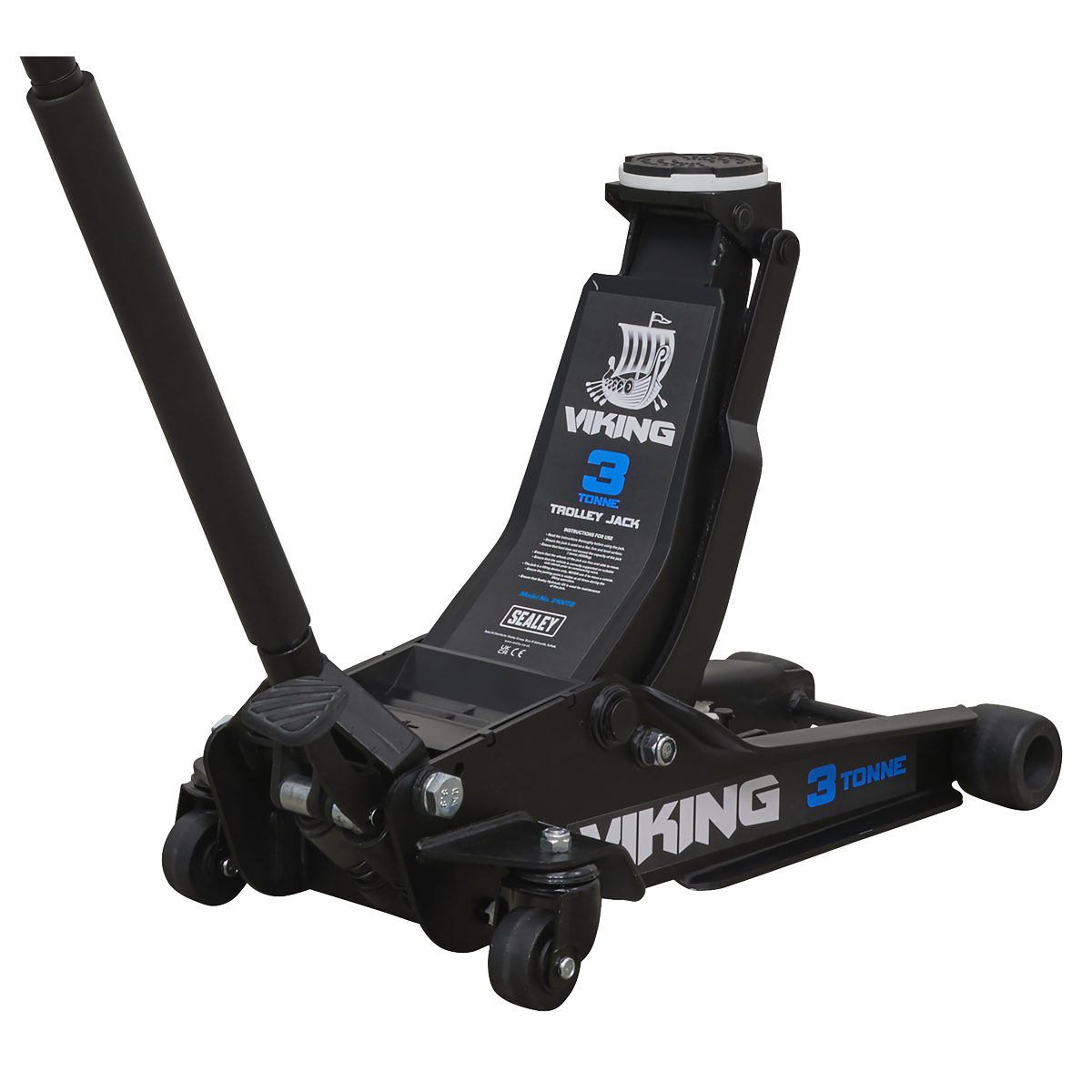 Sealey 3100TB Viking 3tonne Low Entry Trolley Jack with Rocket Lift