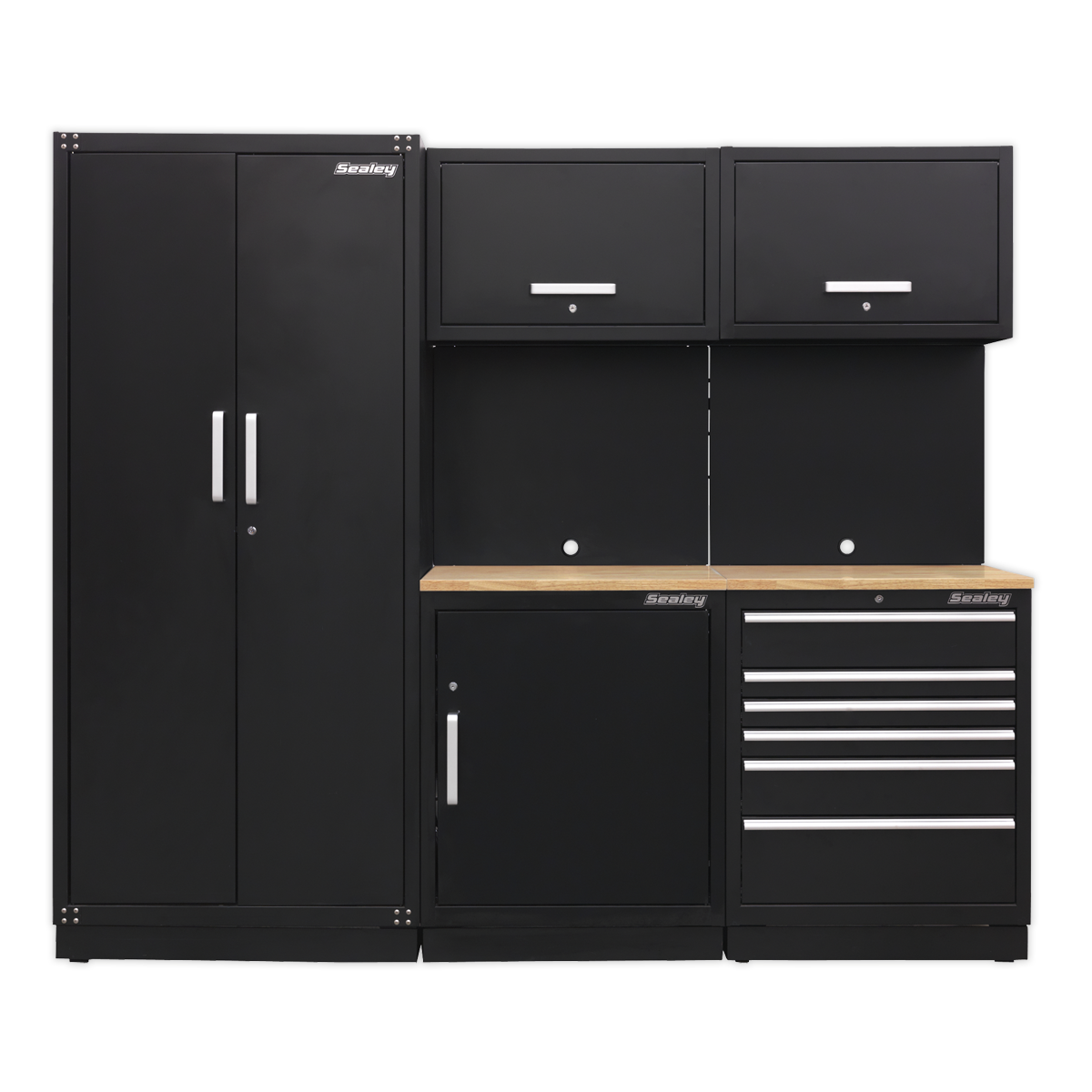Sealey APMSCOMBO1W APMSCOMBO1W Premier 2.5m Storage System - Oak Worktop