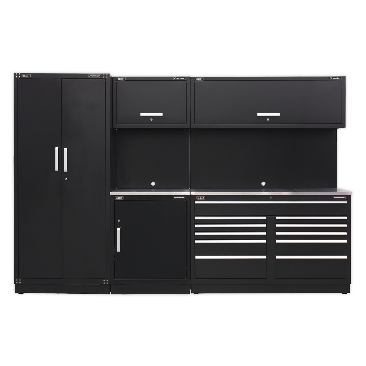 Sealey APMSCOMBO2SS APMSCOMBO2SS Premier 3.3m Storage System - Stainless Worktop