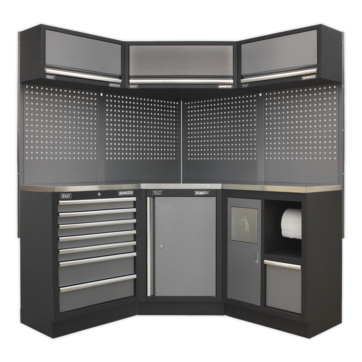 Sealey APMSSTACK08SS Superline Pro 1.6m Storage System - Stainless Worktop