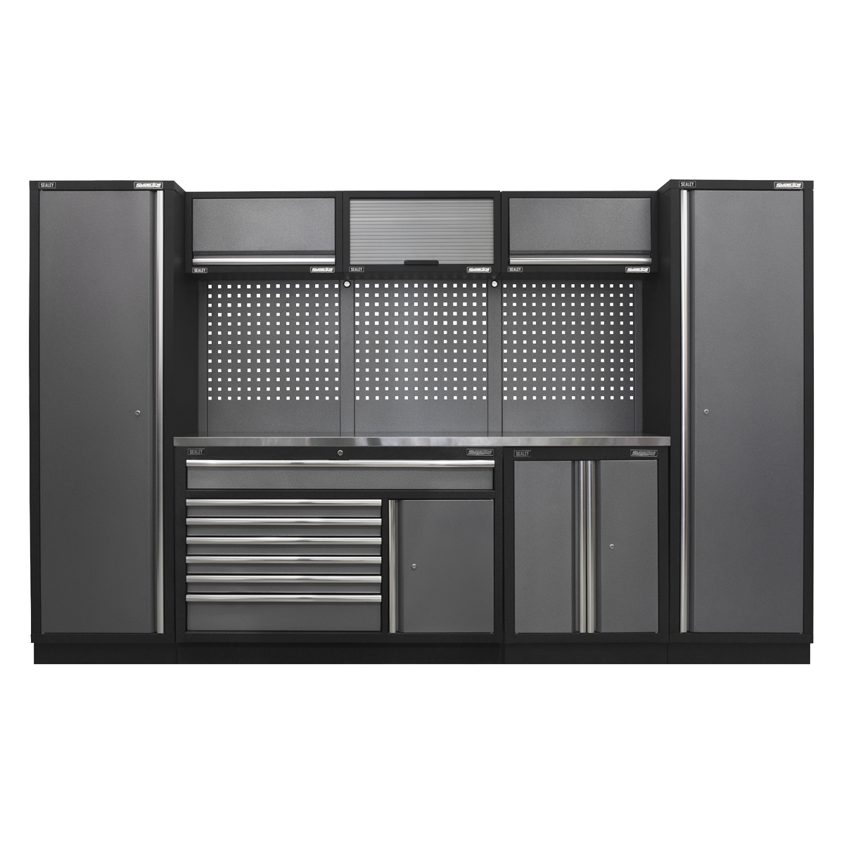 Sealey APMSSTACK13SS APMSSTACK13SS Superline Pro 3.24m Storage System - Stainless Steel Worktop