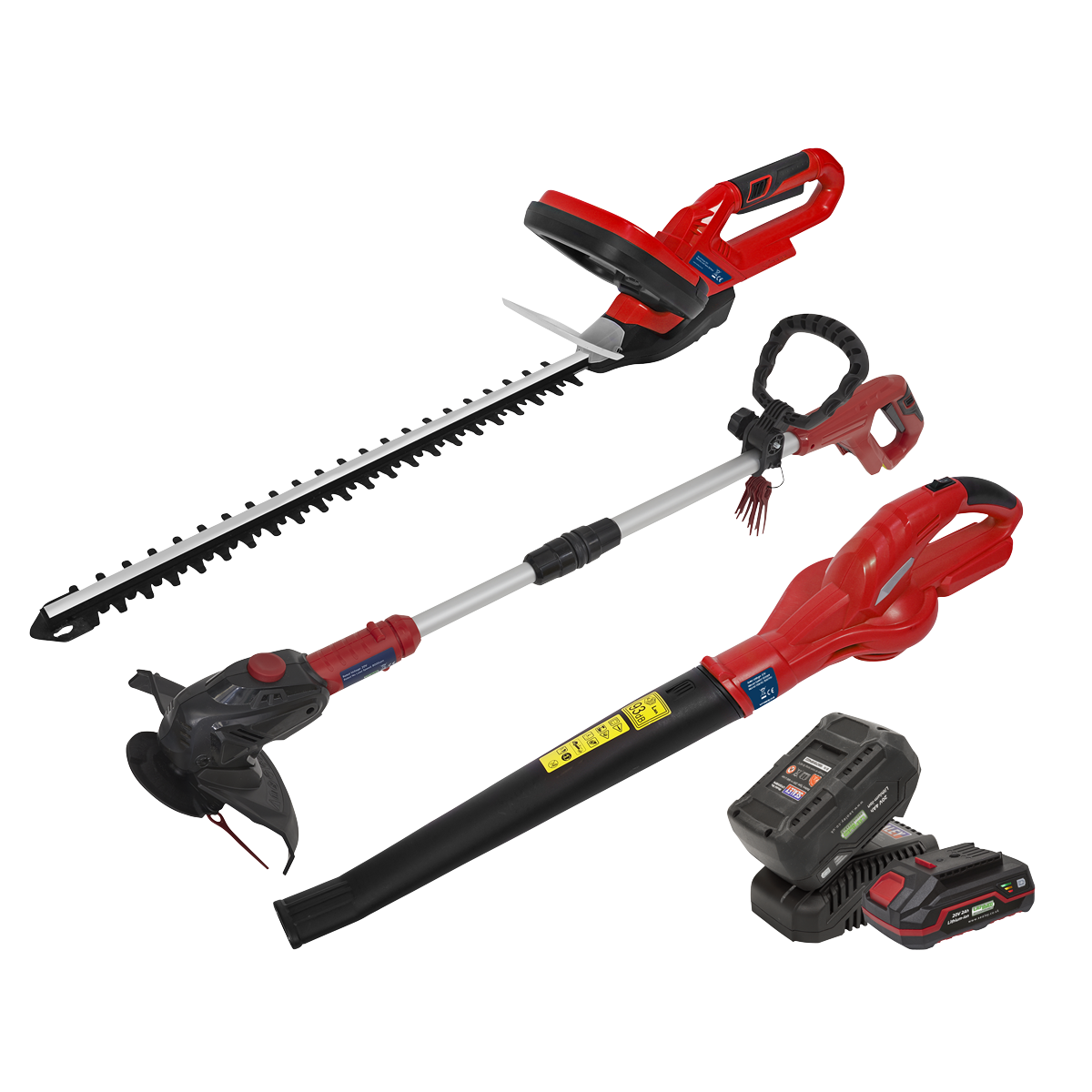Sealey CP20VCOMBO6 20V SV20 Series 3 x Garden Power Tool Kit - 2 Batteries