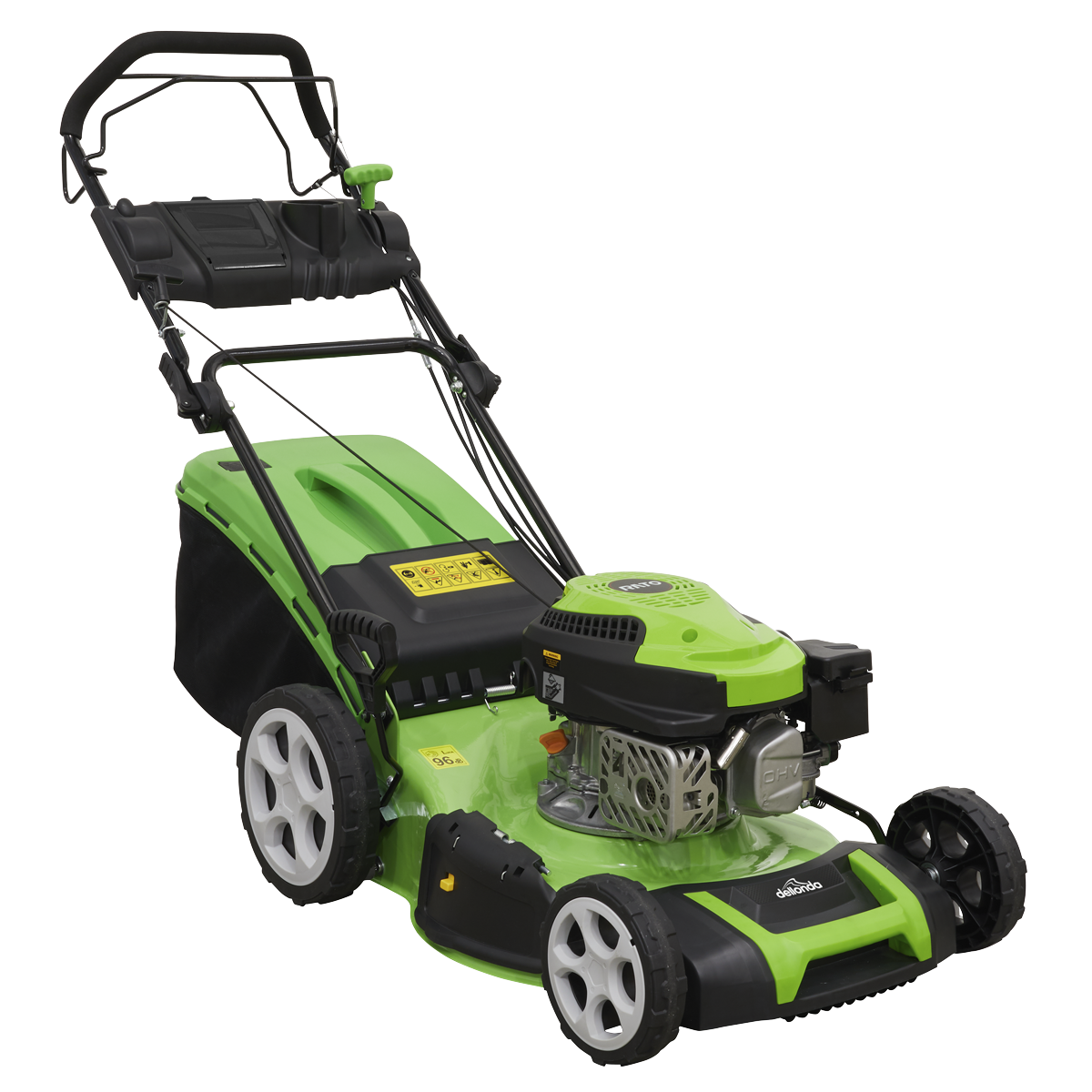 Sealey DG101 Dellonda Self Propelled Petrol Lawnmower Grass Cutter, 144cc 18"/46cm 4-Stroke