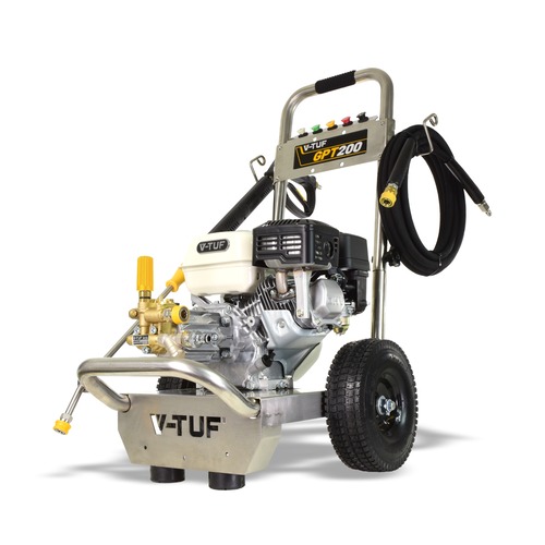 Petrol Pressure Washer with 6.5Hp GP200 Honda Engine,150 Litre Water Tank Max. Pressure 190 Bar, 12 Litre/min Flow Rate, V-TUF - GPT200
