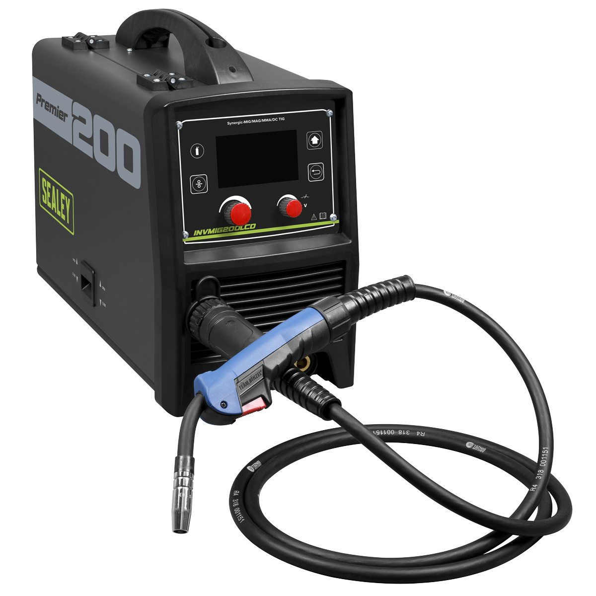 Sealey INVMIG200LCD Inverter Welder MIG, TIG & MMA 200A with LCD Screen