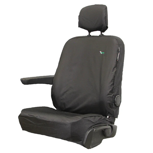 Seat Cover For Renault Trafic 2014 Onwards - Single Passenger - Black, Town & Country - LHDTV01BLK