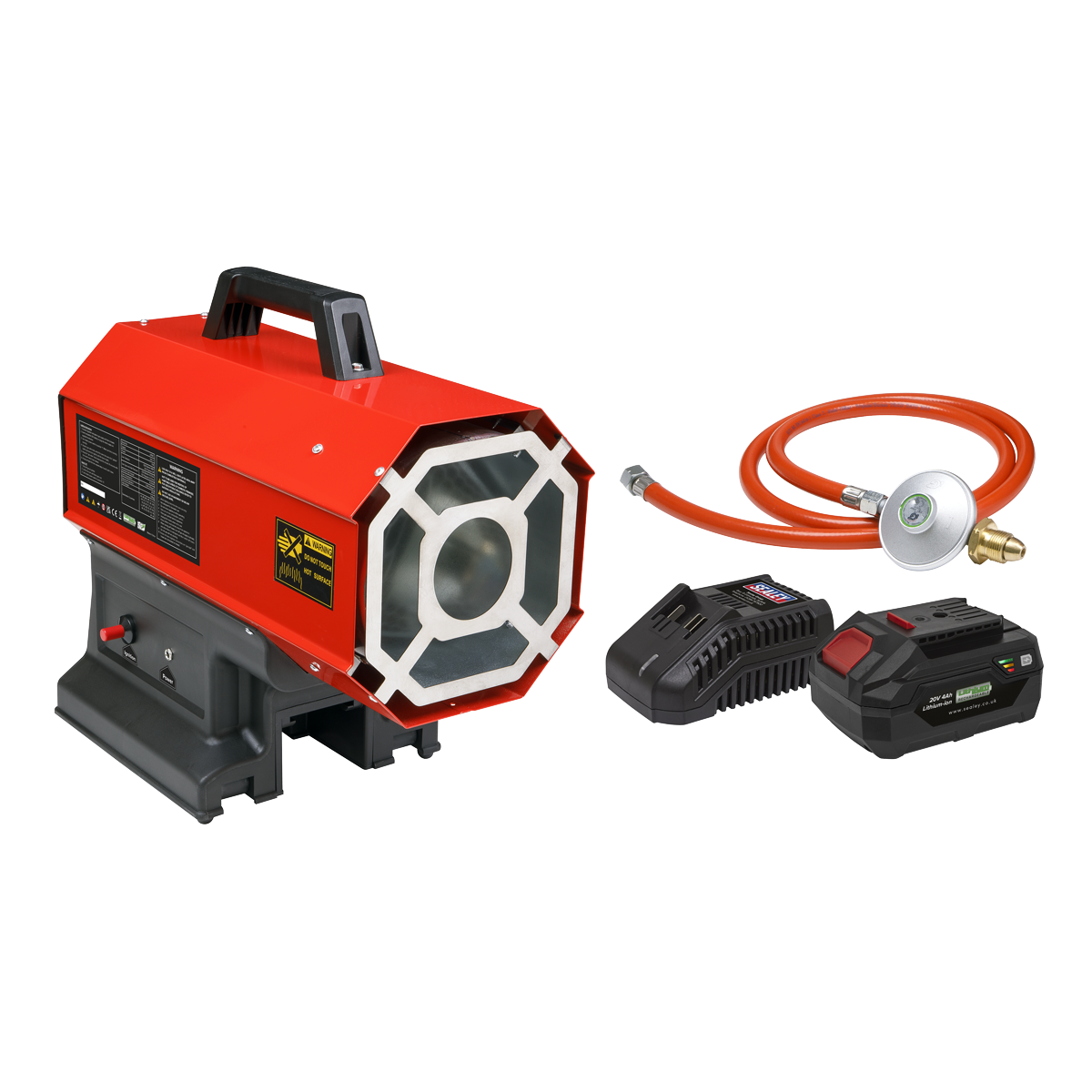 Sealey LP69CCOMBO 2-in-1 Cordless/Corded Space Warmer 30,000-68,000Btu/hr(9-20kW) SV20 Series Propane Heater Kit