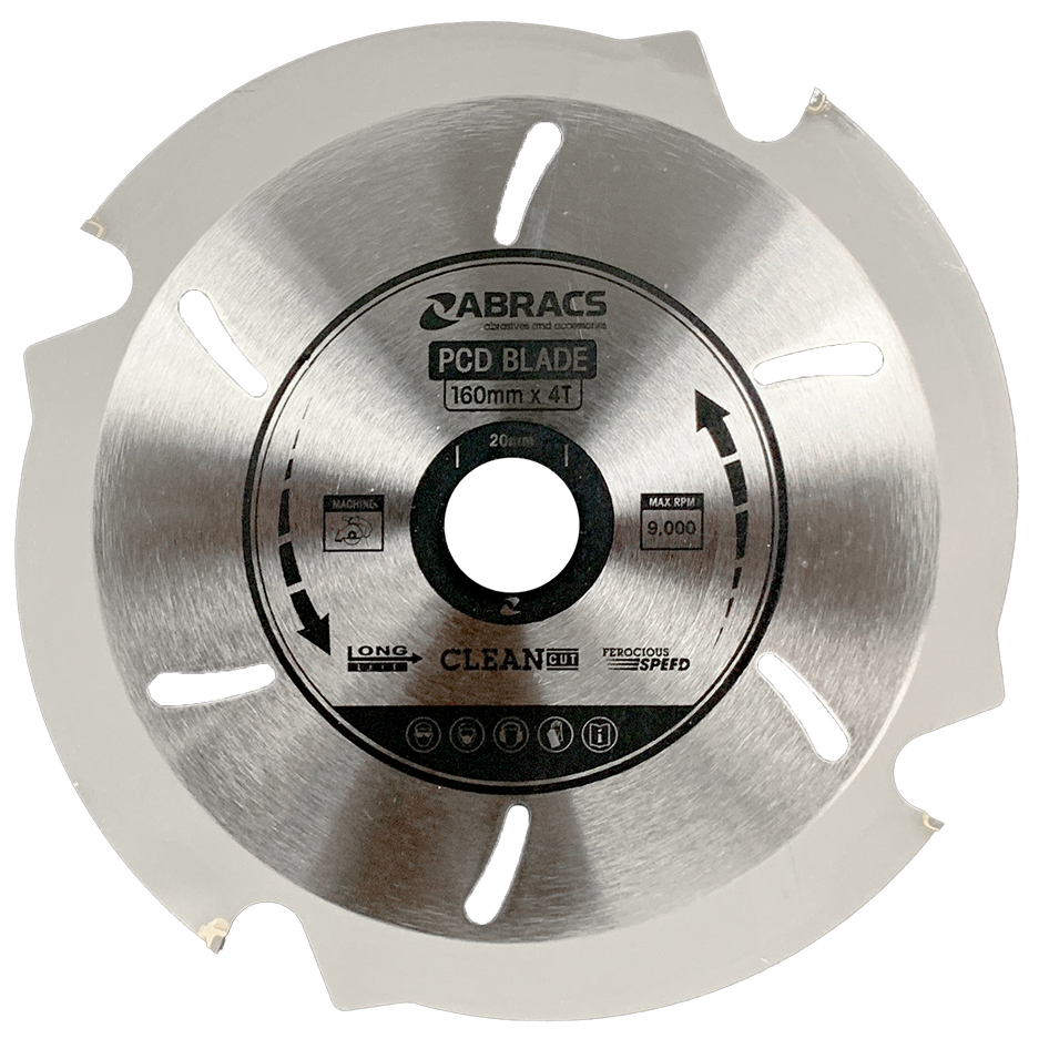 Abracs Diamond Blade PCD, 160mm x 30mm x 4T, PCD1604