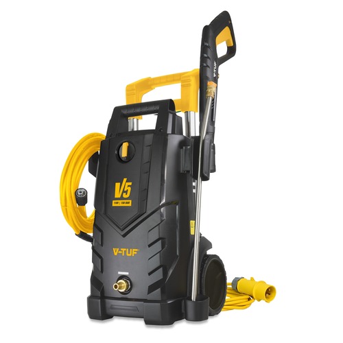 Portable Electric Pressure Washer - Max. Pressure 150 Bar, 6 Litre/min Flow, DIY, Hi-Visibility Hose & 5m Cable, V-TUF - V5110X2