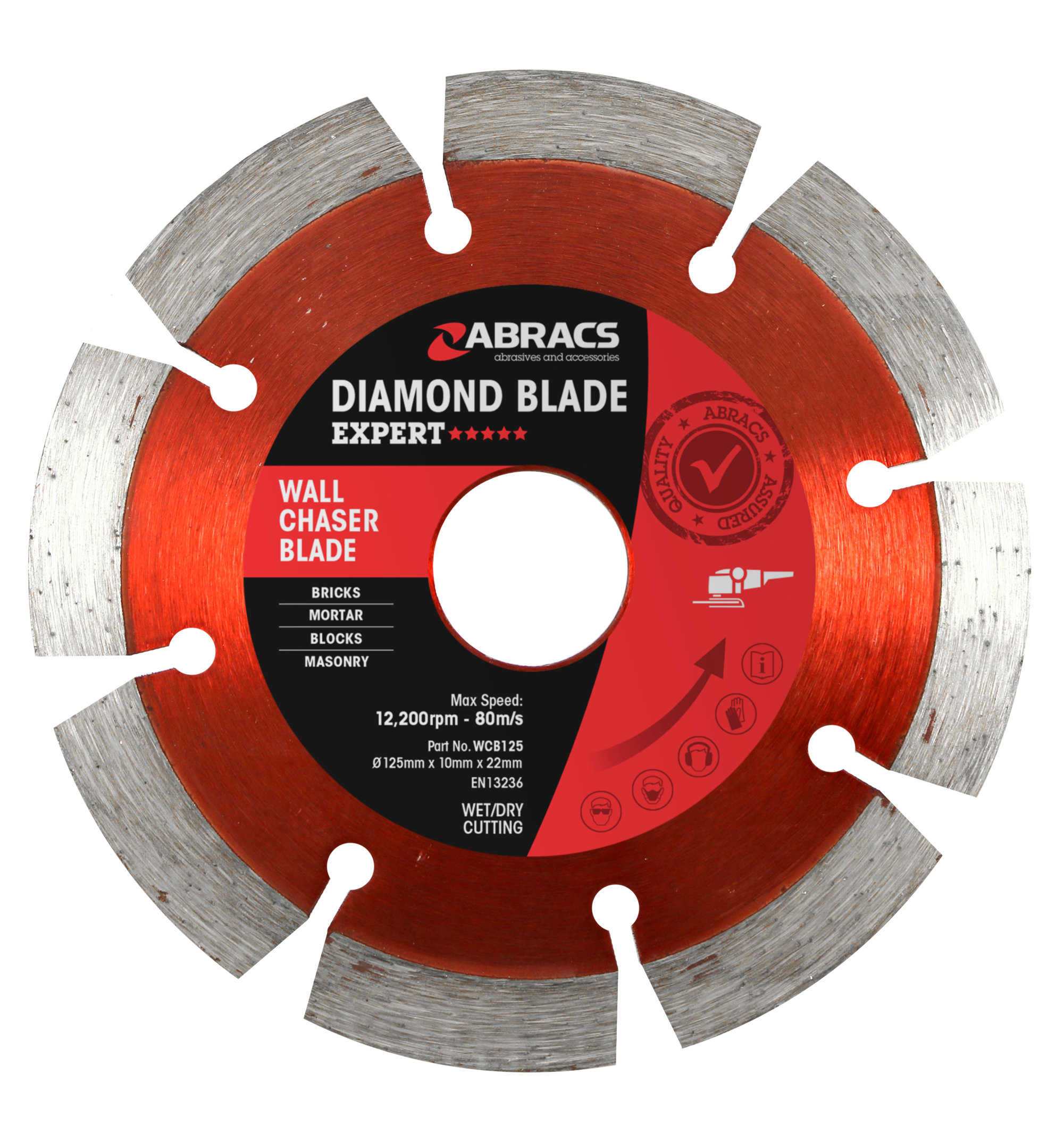Abracs Wall Chaser Blade, 150mm x 22mm - 2Pcs Pack of 1, WCB150